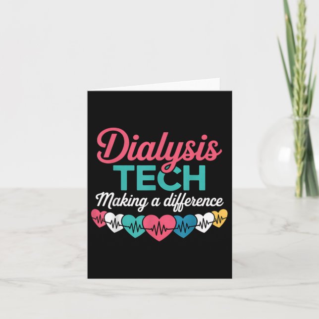 Dialyse Tech macht einen Unterschied Techniker Her Karte (Vorderseite)