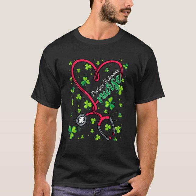 Dialyse Technician Nurse St Patricks Day Liebe St T-Shirt (Vorderseite)