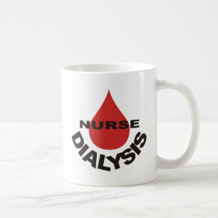 Dialysekrankenschwester-Blut-Tropfen vorbei Kaffeetasse