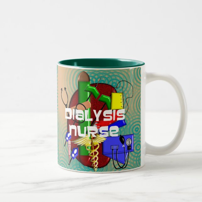 Dialysekrankenschwester-Kunst-Geschenke Zweifarbige Tasse (Rechts)