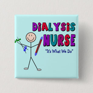 Dialysekrankenschwester-Stock-Personen-Entwurf Button