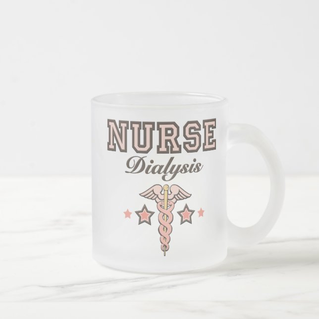 Dialysekrankenschwestercaduceus-Tasse Mattglastasse (Rechts)