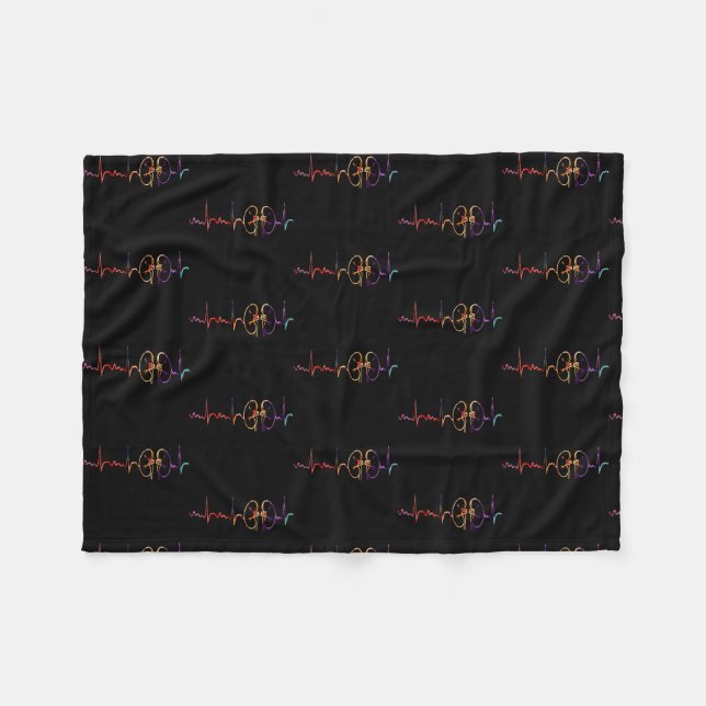 Dialysetechniker Nurse Niere Herzschlag Fleecedecke (Vorderseite (Horizontal))