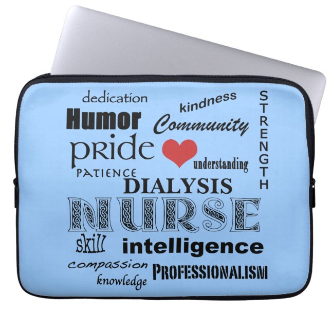 Dialysezoll Krankenschwester-Attribute/Blue-13 Laptopschutzhülle (Vorderseite)
