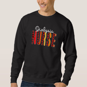 Dialysis Nurse Kariert Red Liebe Heart Stethoscope Sweatshirt