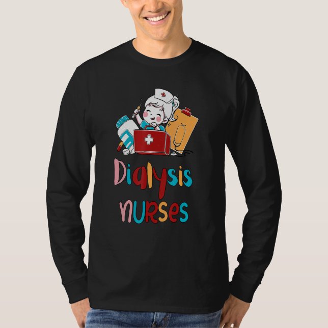 Dialysis Nurse Nephrologie Tech T-Shirt (Vorderseite)