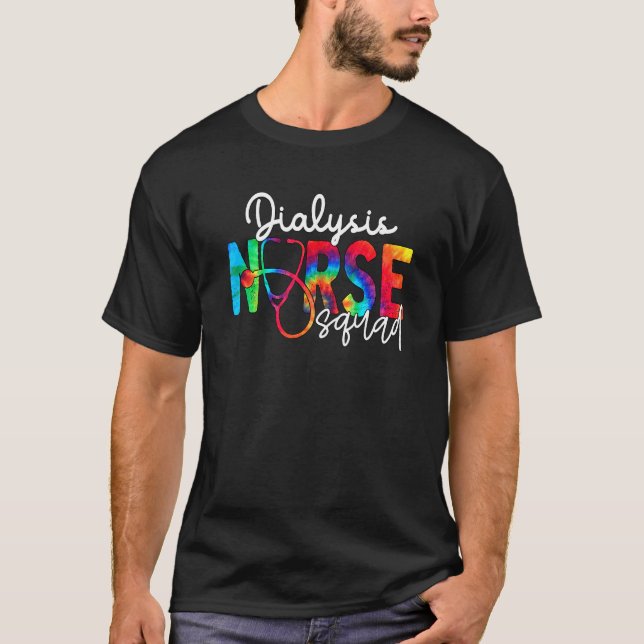 Dialysis Nurse Squad Watercol Liebe Stethoscope Rn T-Shirt (Vorderseite)