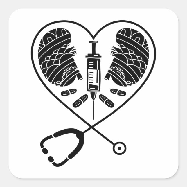 Dialysis Nurse Technician Nephrology Dialysis Tech Quadratischer Aufkleber (Vorderseite)