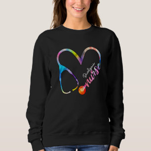 Dialysis Nurse Watercol Liebe Heart Stethoscope Rn Sweatshirt
