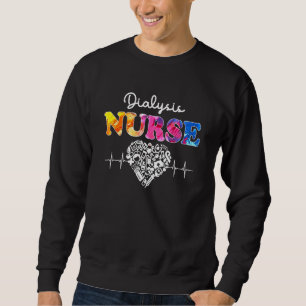 Dialysis Nurse Watercol Liebe Heart Stethoscope Rn Sweatshirt