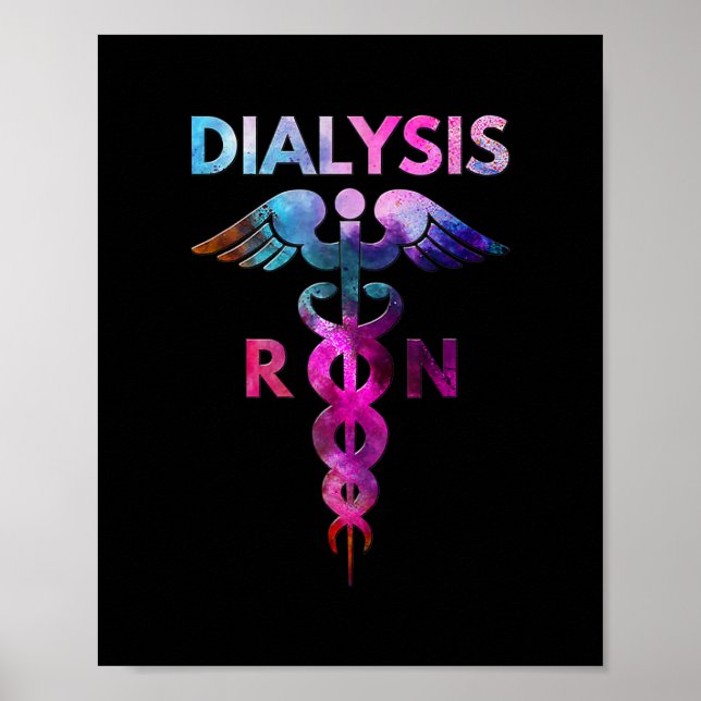 Dialysis RN Nurses Nephrologie Registered Nurse Poster (Vorne)