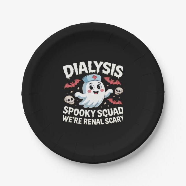 Dialysis Spooky Squad Nephrologie Halloween Nephro Pappteller (Vorderseite)