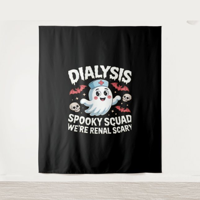 Dialysis Spooky Squad Nephrologie Halloween Nephro Wandteppich (Vorderseite)