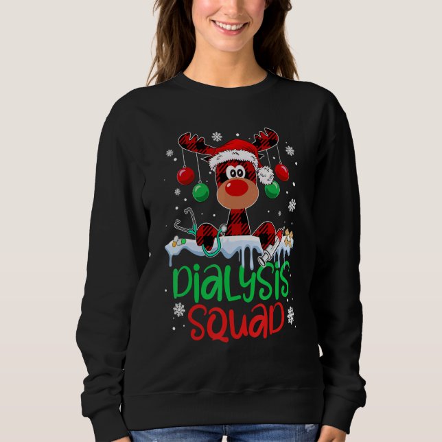 Dialysis Squad Christmas Reindeer Nurse Matching P Sweatshirt (Vorderseite)