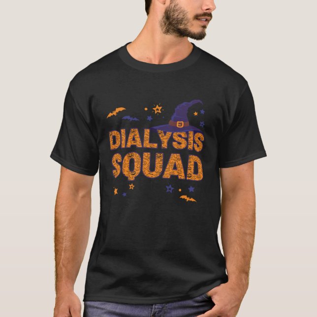 Dialysis Squad Witch Hat Halloween Matching Nurses T-Shirt (Vorderseite)
