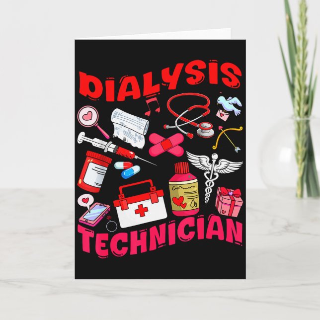 Dialysis Technician Nurse Job Tools Valentine Medi Karte (Vorderseite)