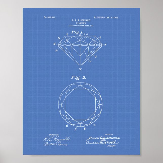 Diamant 1906 Patent Kunstpause Poster (Vorne)
