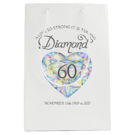 Diamant 60-jähriges Jubiläum individuelle Schmuckt Mittlere Geschenktüte