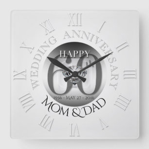 Diamant 60e anniversaire Mariage Horloge romaine N