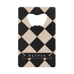 Diamant à carreaux noir Harlequin personnalisé