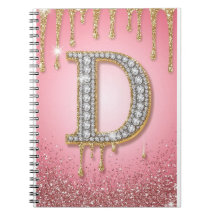 Diamant Anfangsbuchstabe D Gold Rosa Geschenk für 