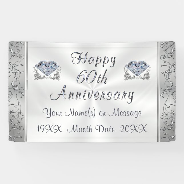 Diamant, bannières du 60e anniversaire, personnali (Horizontal)