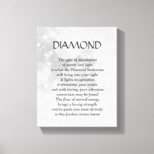 Diamant birthstone - April-Gedichtkunst-Leinwand Leinwanddruck