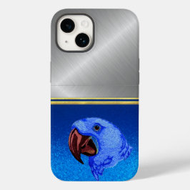 Diamant Blau Glitzer Papagei Vogel Liebhaber Hülle
