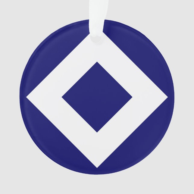 Diamant Bleu Profond, Bordure Blanche Gras (devant)