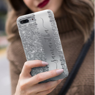 Diamant-Bling-Glitter-Kalligrafie-Name-Roségold Samsung Galaxy Hülle