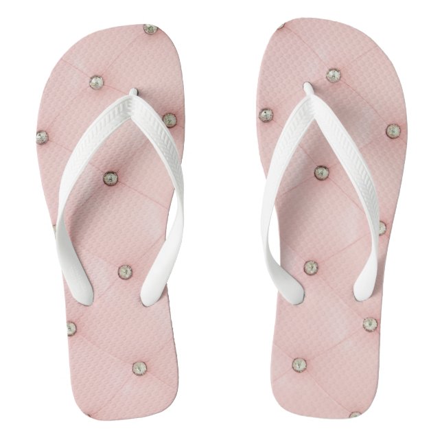 Diamant Bling Pink Tuflisch Leder Flipflop Sandale (Fußbett)