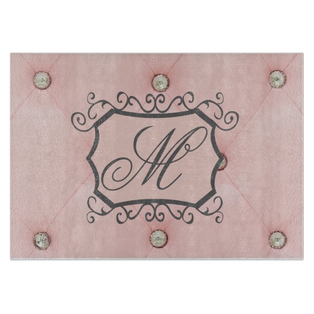 Diamant Bling Pink Tuflische Glasschneidplatte Schneidebrett (Vorderseite)