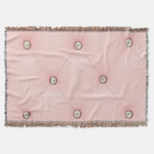 Diamant Bling Pink Tufted Lederwirbel Blanket Decke
