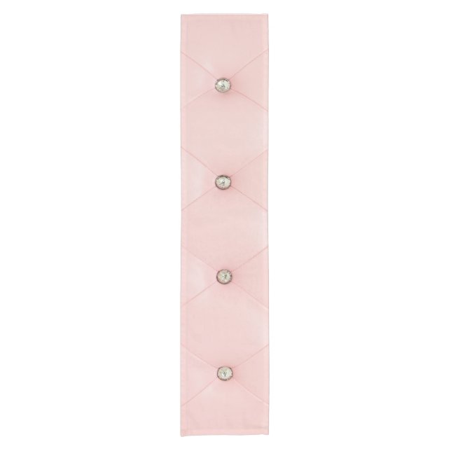 Diamant Bling Pink Tuftroller Ledertisch Runner Kurzer Tischläufer (Vorderseite)