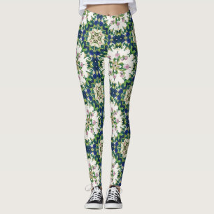 Diamant-Blumen-Mandalas nahtloses Muster Leggings