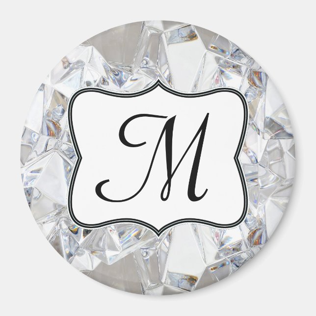 Diamant Cristal Glitz Monogramme Aimant initial (Devant)