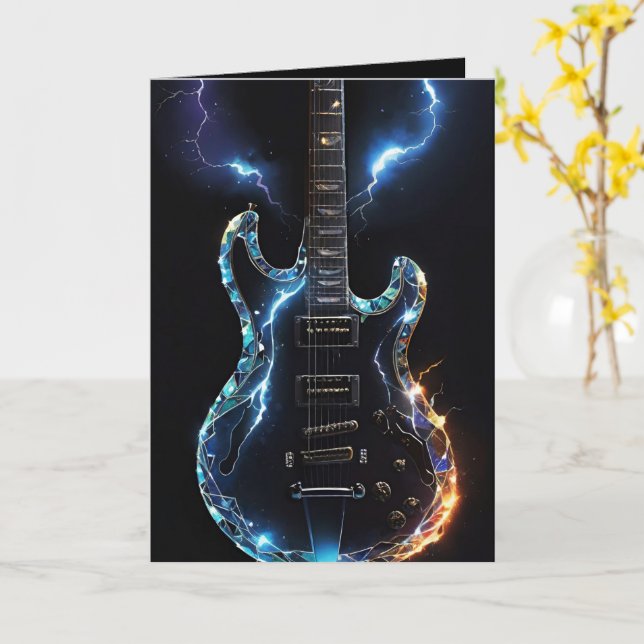 Diamant Cut Electric Gitarre Blank Karte (Gelbe Blume)