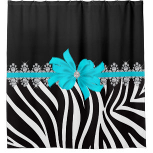 Diamant Delilah Zebra (aquamarin) Duschvorhang