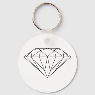 Diamant, der Schwarzweiss-modernes zeichnet Schlüsselanhänger