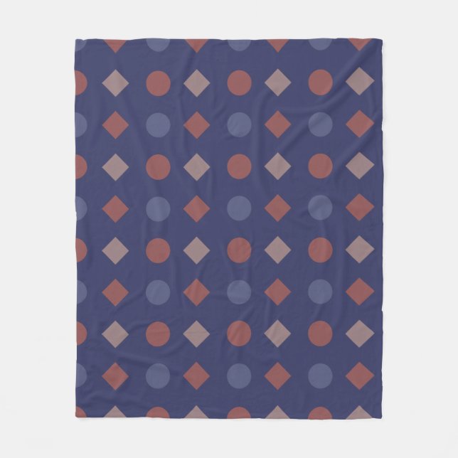 Diamant-Dot-Retro-geometrisches Muster Fleecedecke (Vorderseite)