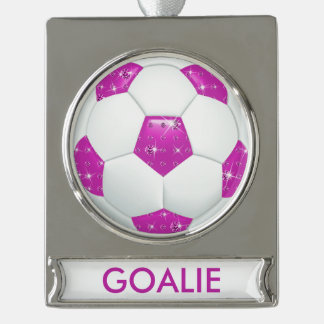Diamant-Edelstein-Fußball TORMANN Verzierung Banner-Ornament Silber