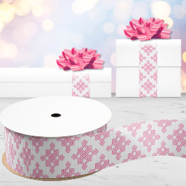 Diamant Endlosknoten Farbton in Rosa Ripsband