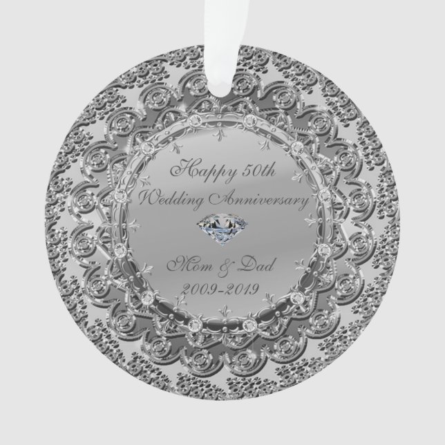 Diamant floral d'argent 50e anniversaire Mariage (devant)