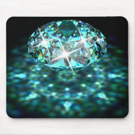 Diamant funkelnd Edelstein aquamarin schwarz Mousepad