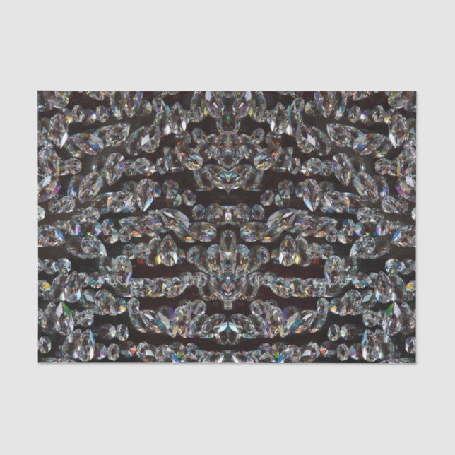 Diamant-funkelnd Muster, silber und schwarz Seidenpapier (Vorderseite)