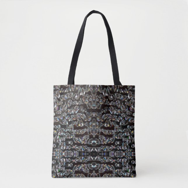 Diamant-funkelnd Muster, silber und schwarz Tasche (Vorderseite)