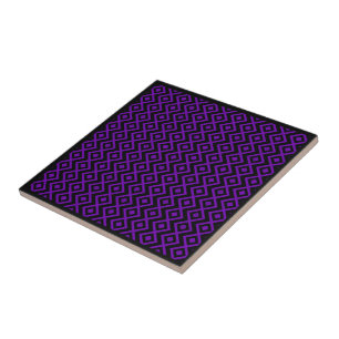 Diamant geformt Harlequin Muster schwarz und Lila Fliese