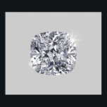 Diamant geformt poster<br><div class="desc">Graues Poster mit großem Kristall und wertvollem Diamantendesign,  um die Wände zu dekorieren</div>