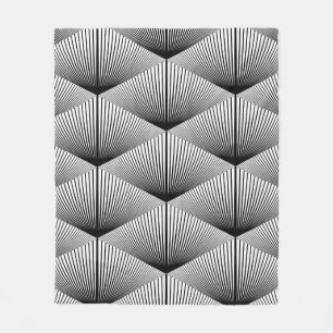 Diamant Geometrie: Vintages Monochrome Fleecedecke