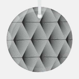 Diamant Geometrie: Vintages Monochrome Ornament Aus Glas